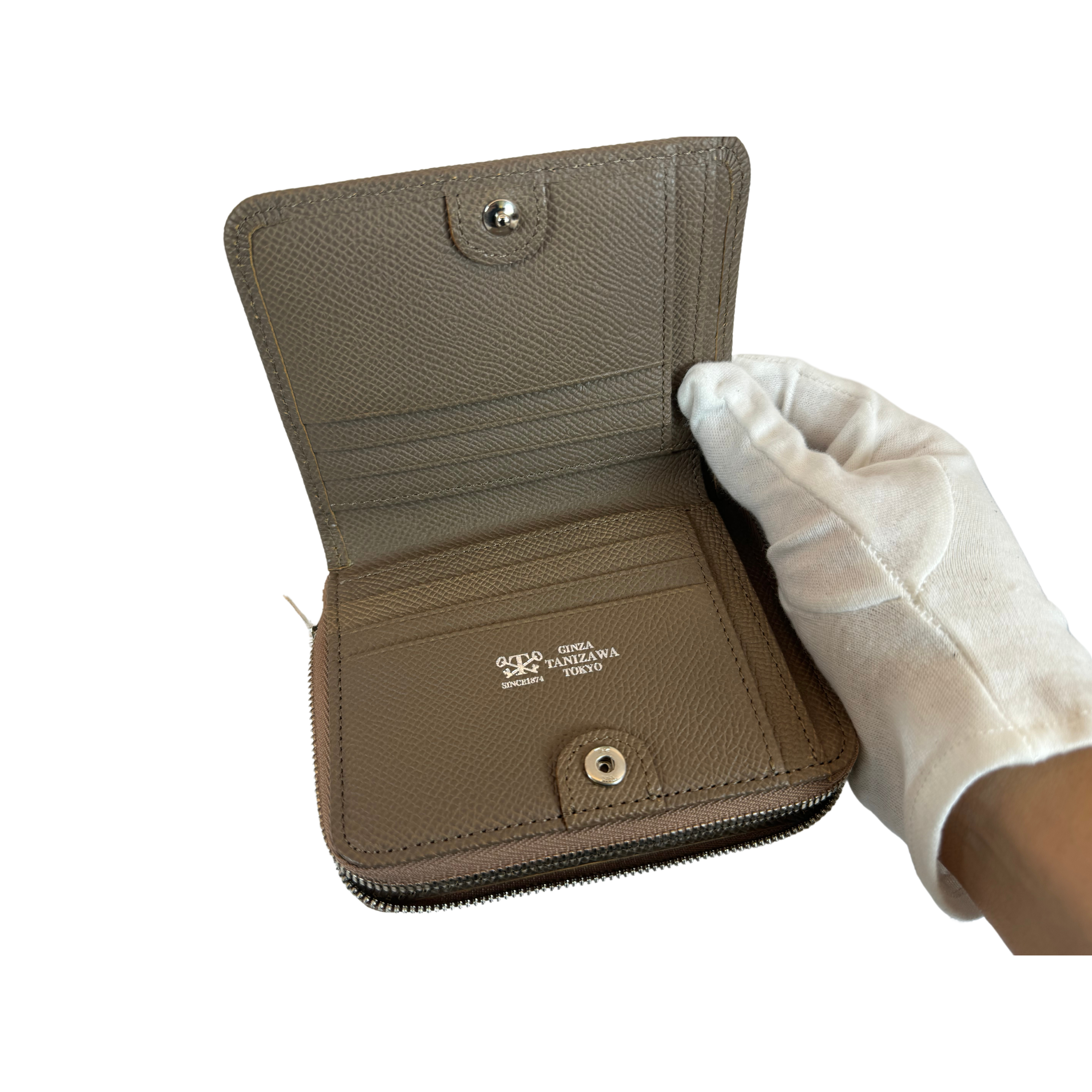 二つ折りイタリアレザーミニ財布