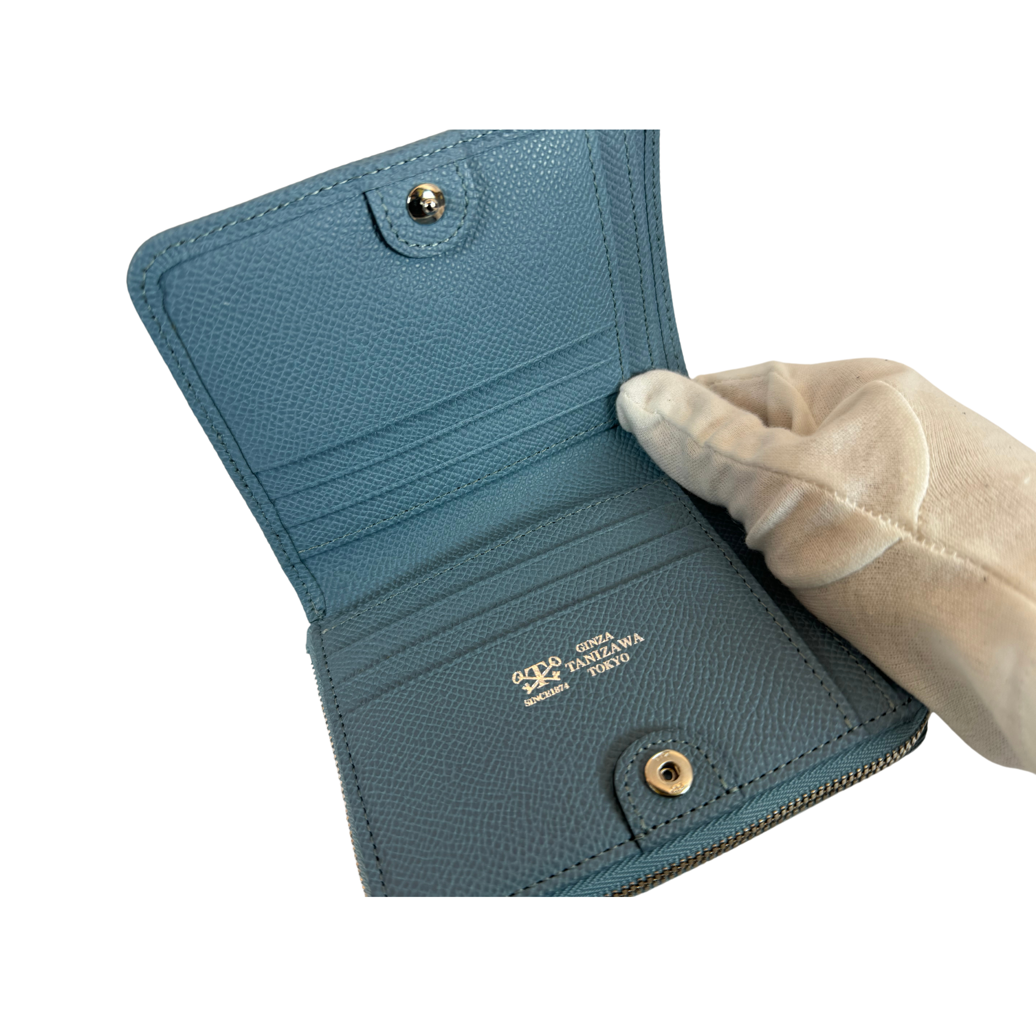 二つ折りイタリアレザーミニ財布