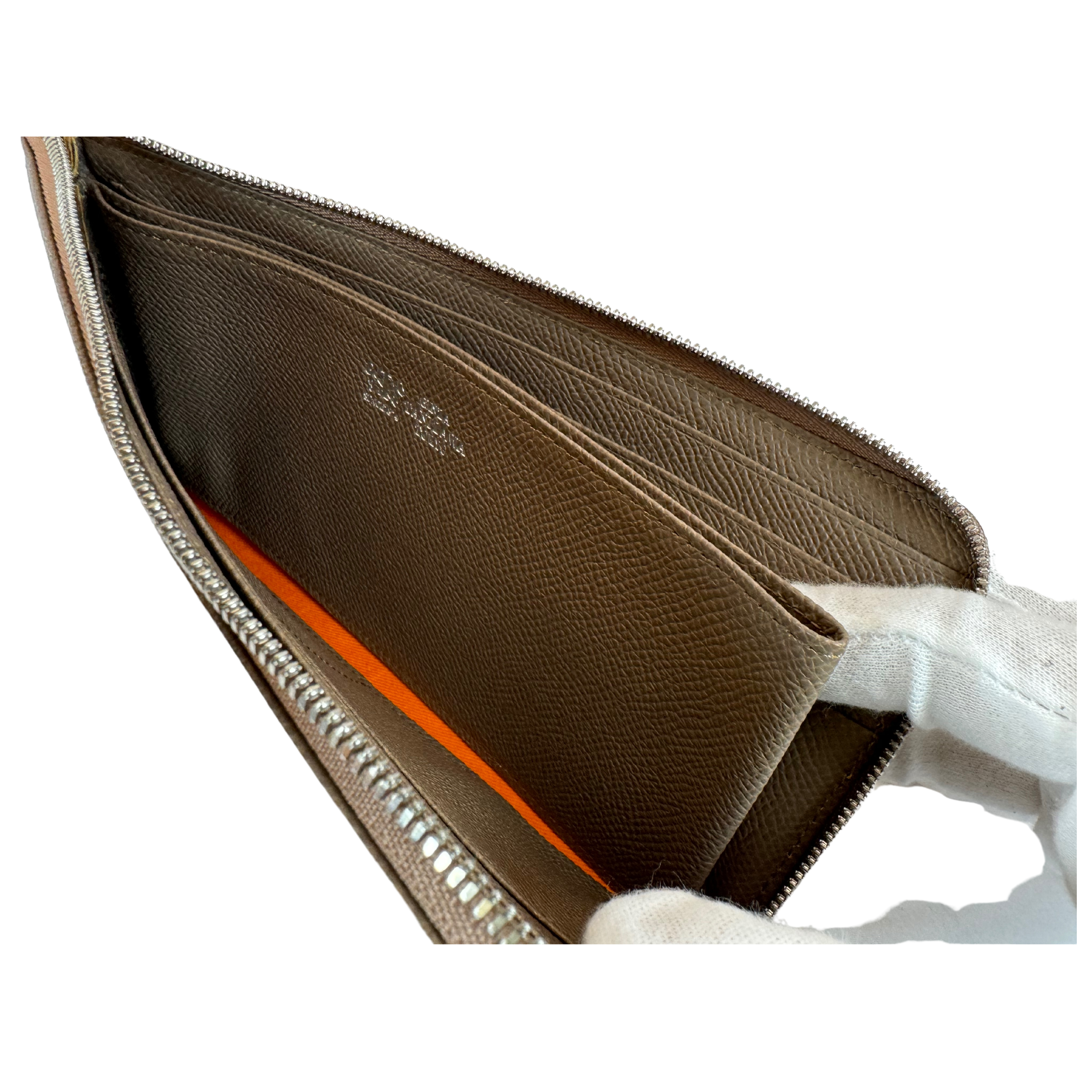 Billetera de cuero italiano en forma de L