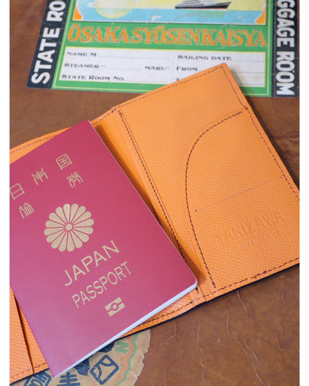 パスポートケース 山羊革×ノブレッサカーフ|日本製レザートラベルケース