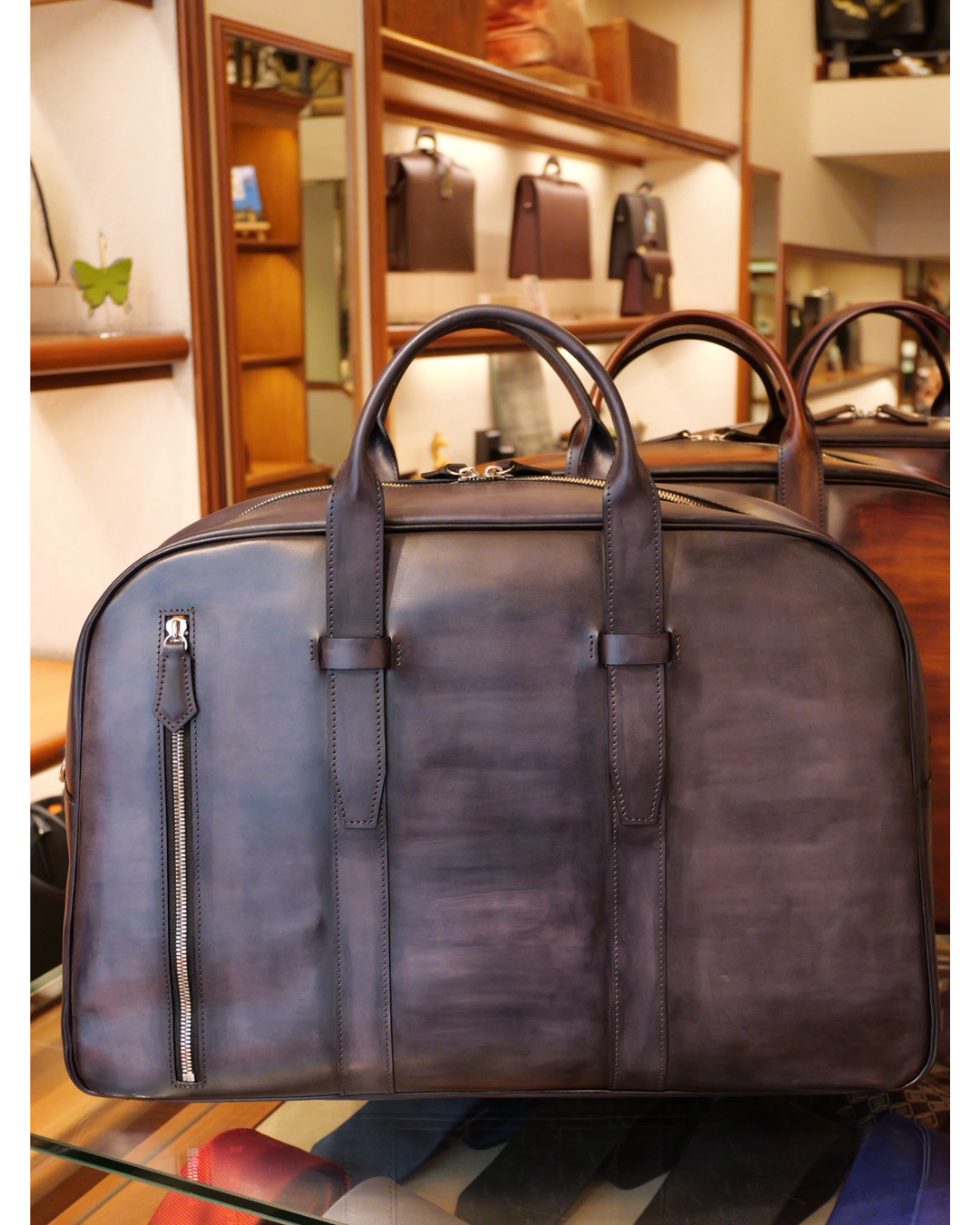 姫路レザー ボストンバッグ 2WAY(ショルダー付き)