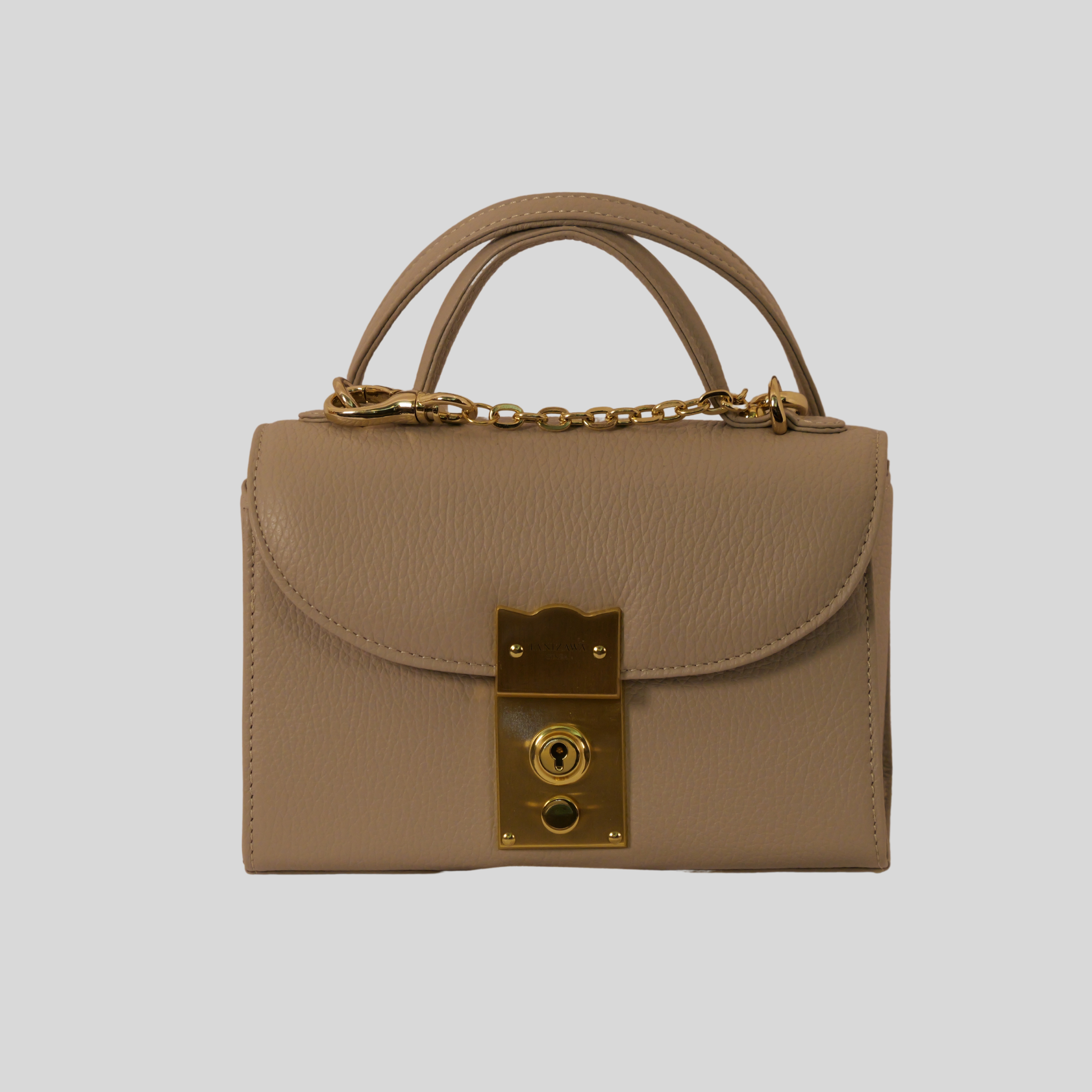 Shoulder bag with a lock Italian leather