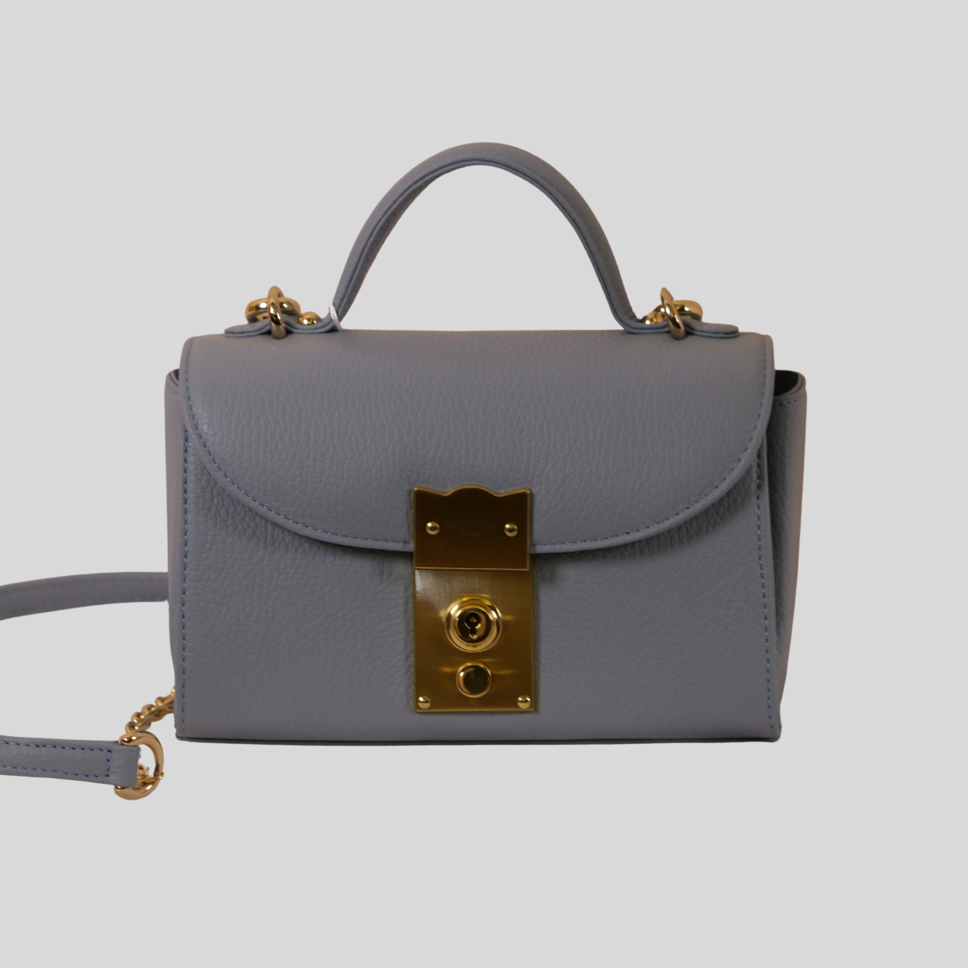 Shoulder bag with a lock Italian leather