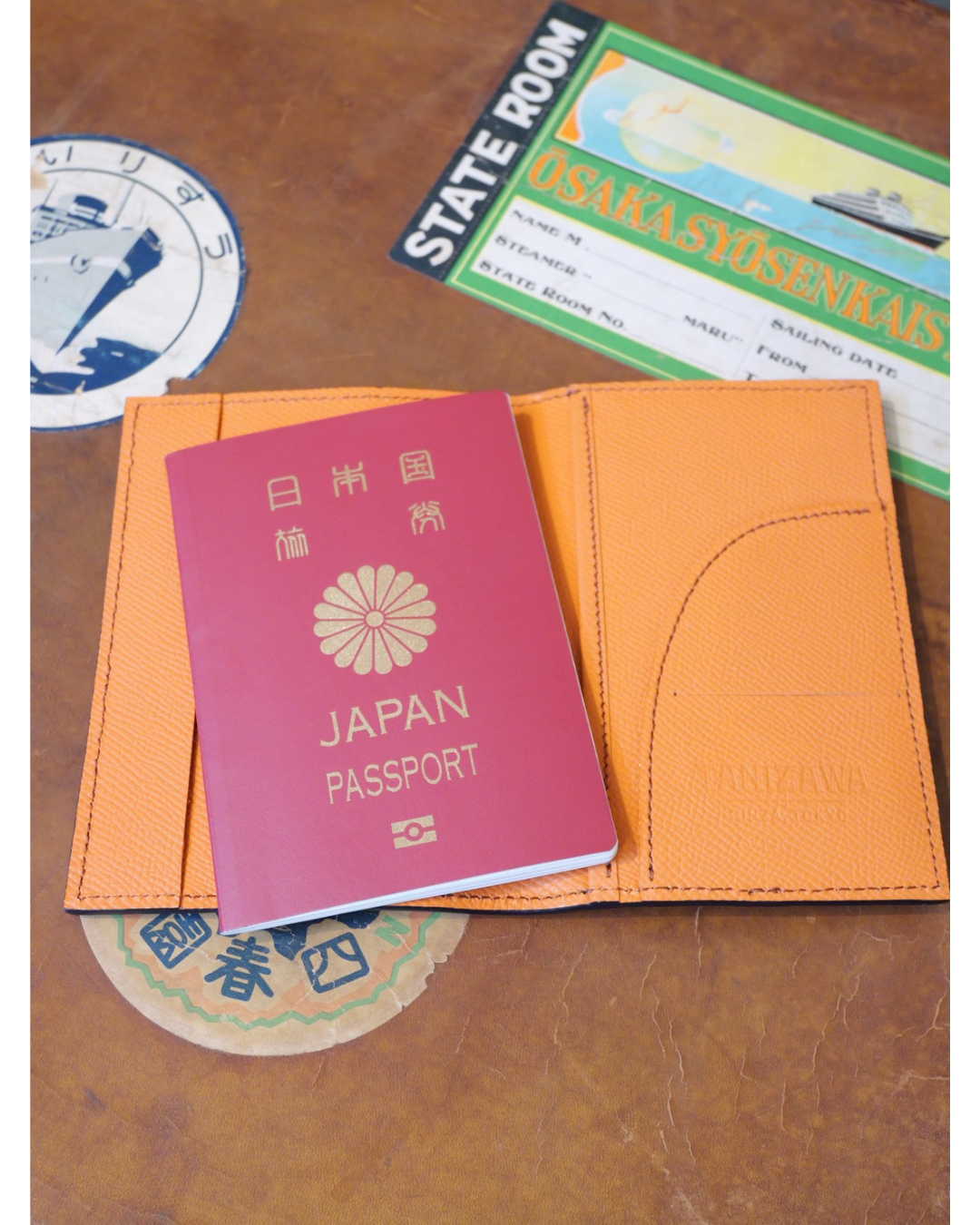 パスポートケース 山羊革×ノブレッサカーフ|日本製レザートラベルケース