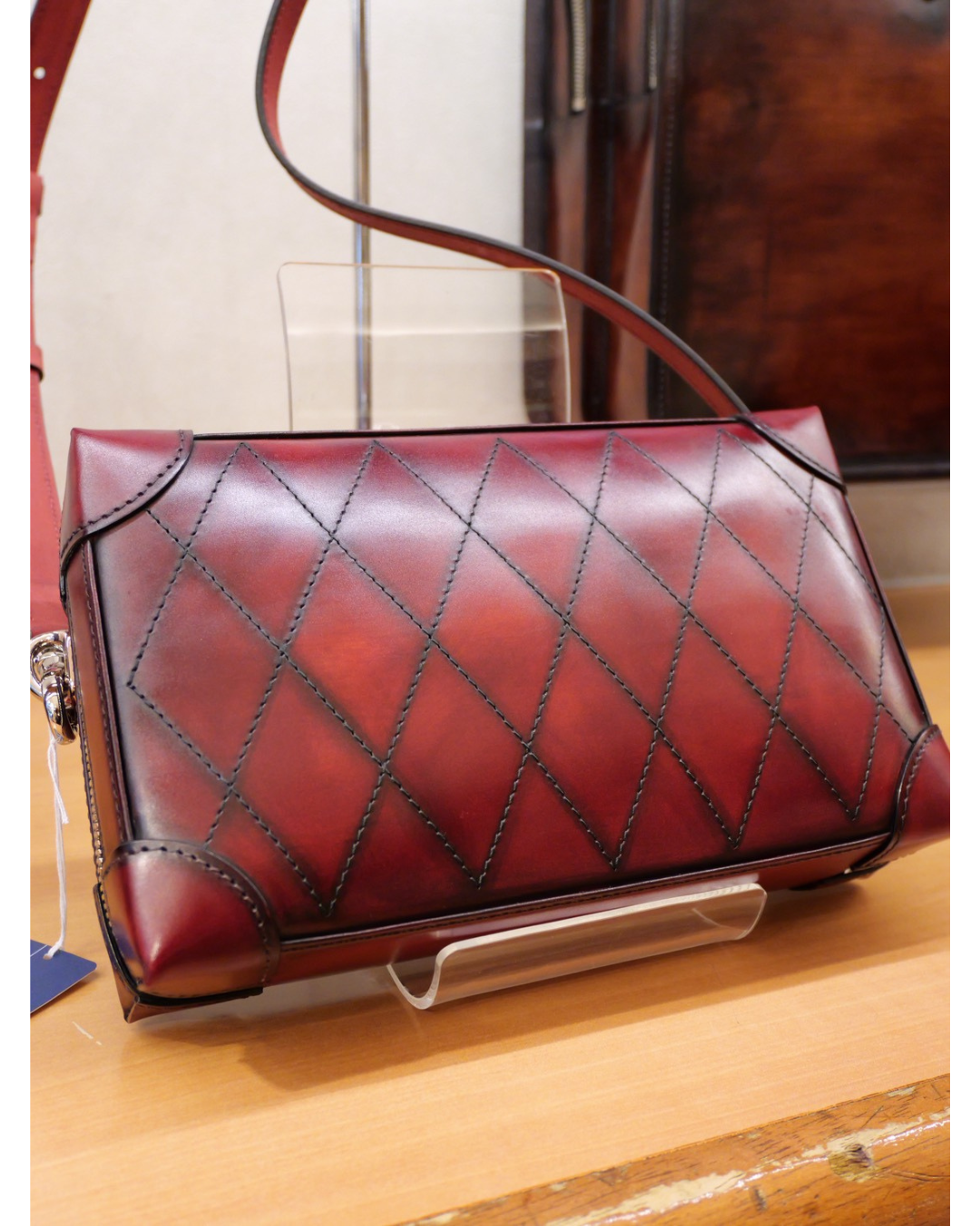 箱型手染めショルダーバッグ