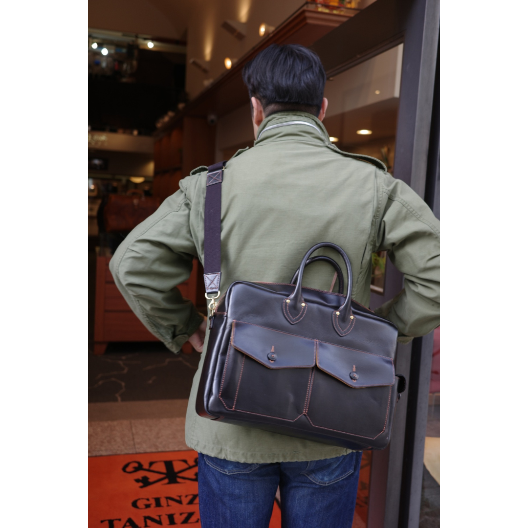 Classic Leather Briefcase – Travel Jacket A-1 Model, Size M