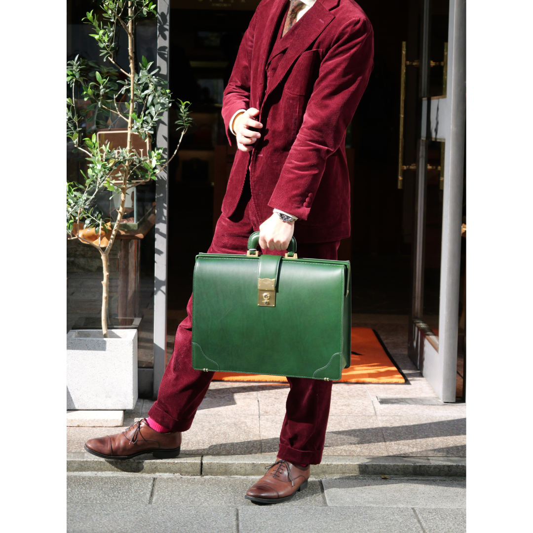【イタリア革ブッテーロ × アメ豚革】本革ダレスバッグ|シリーズナンバー付き