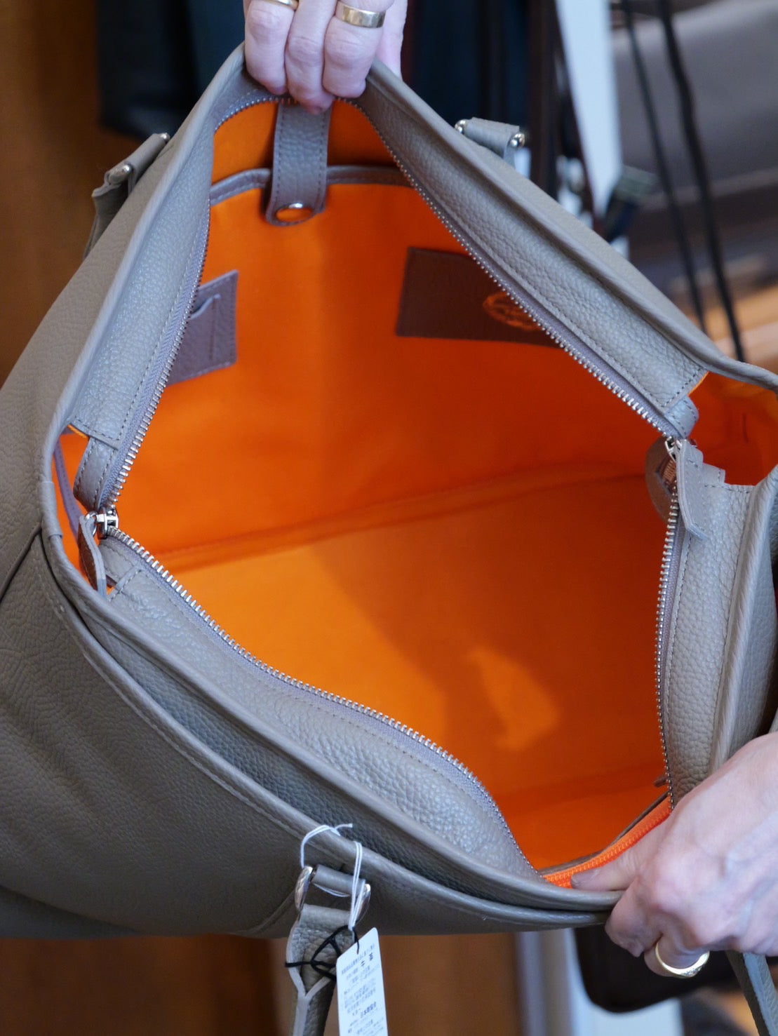 Italian leather tote bag