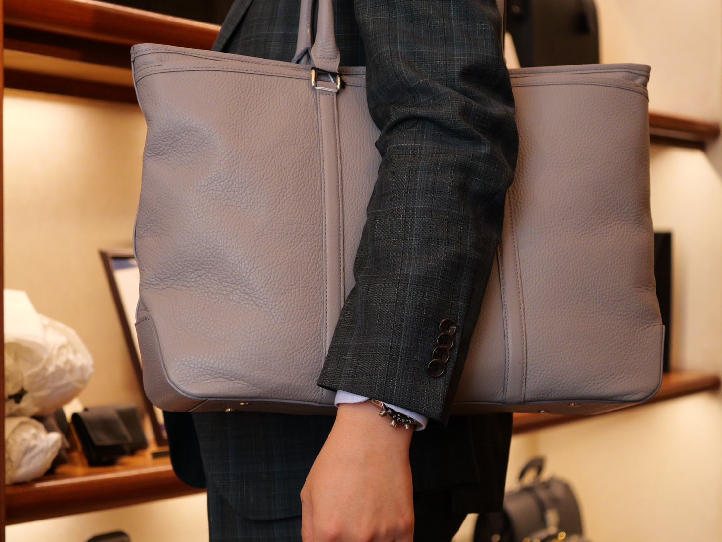 Italian leather tote bag