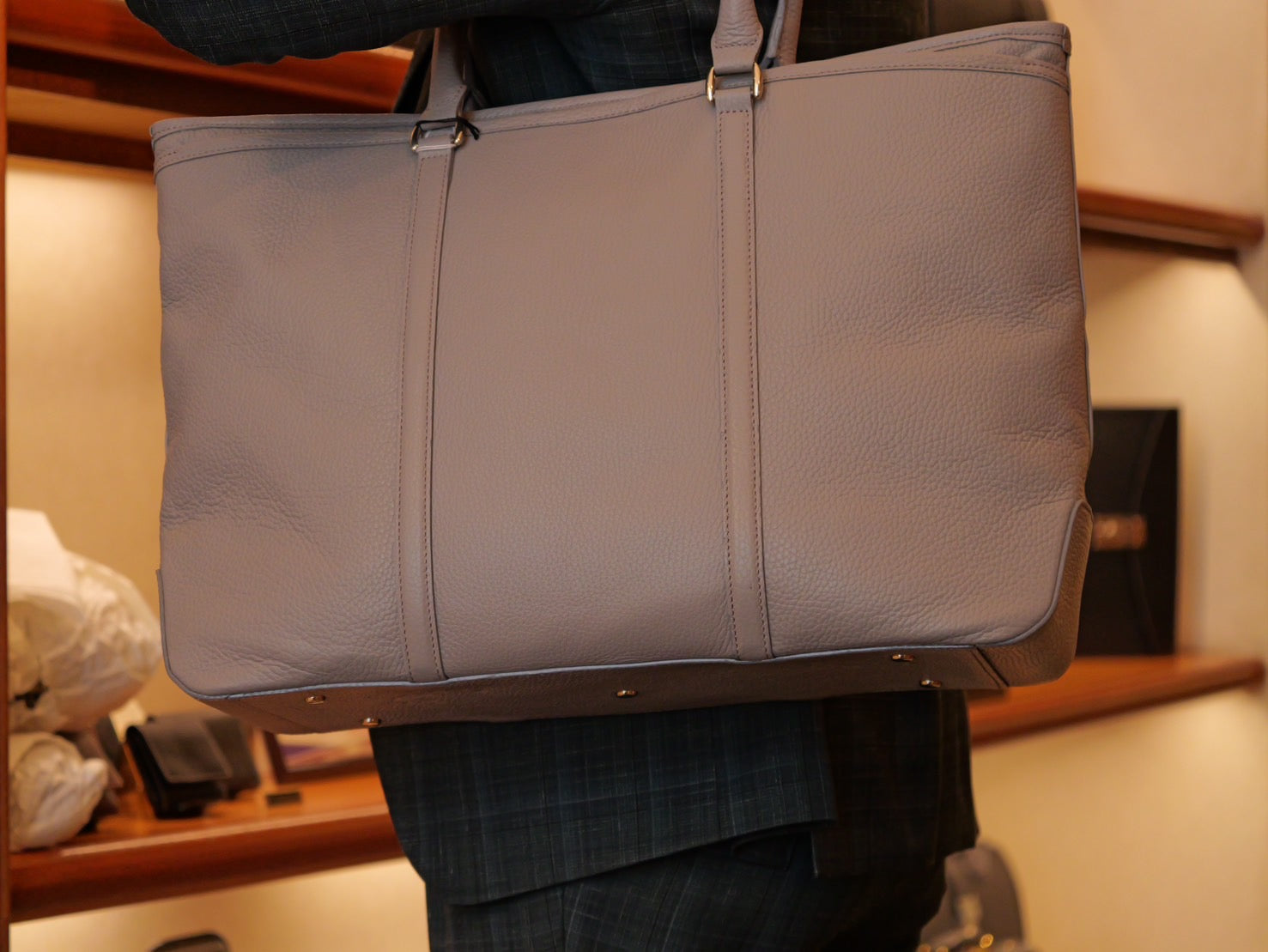 Italian leather tote bag