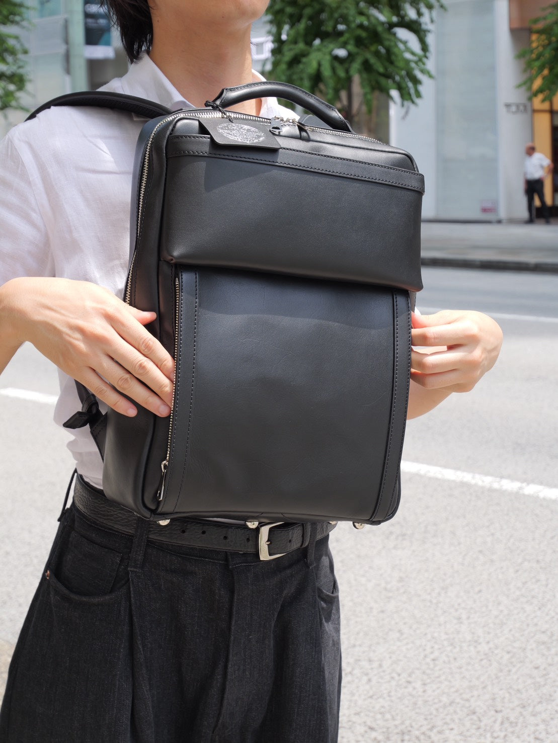 国産スムースレザー スマートリュック|日本製 PC収納・キャリーオン対応