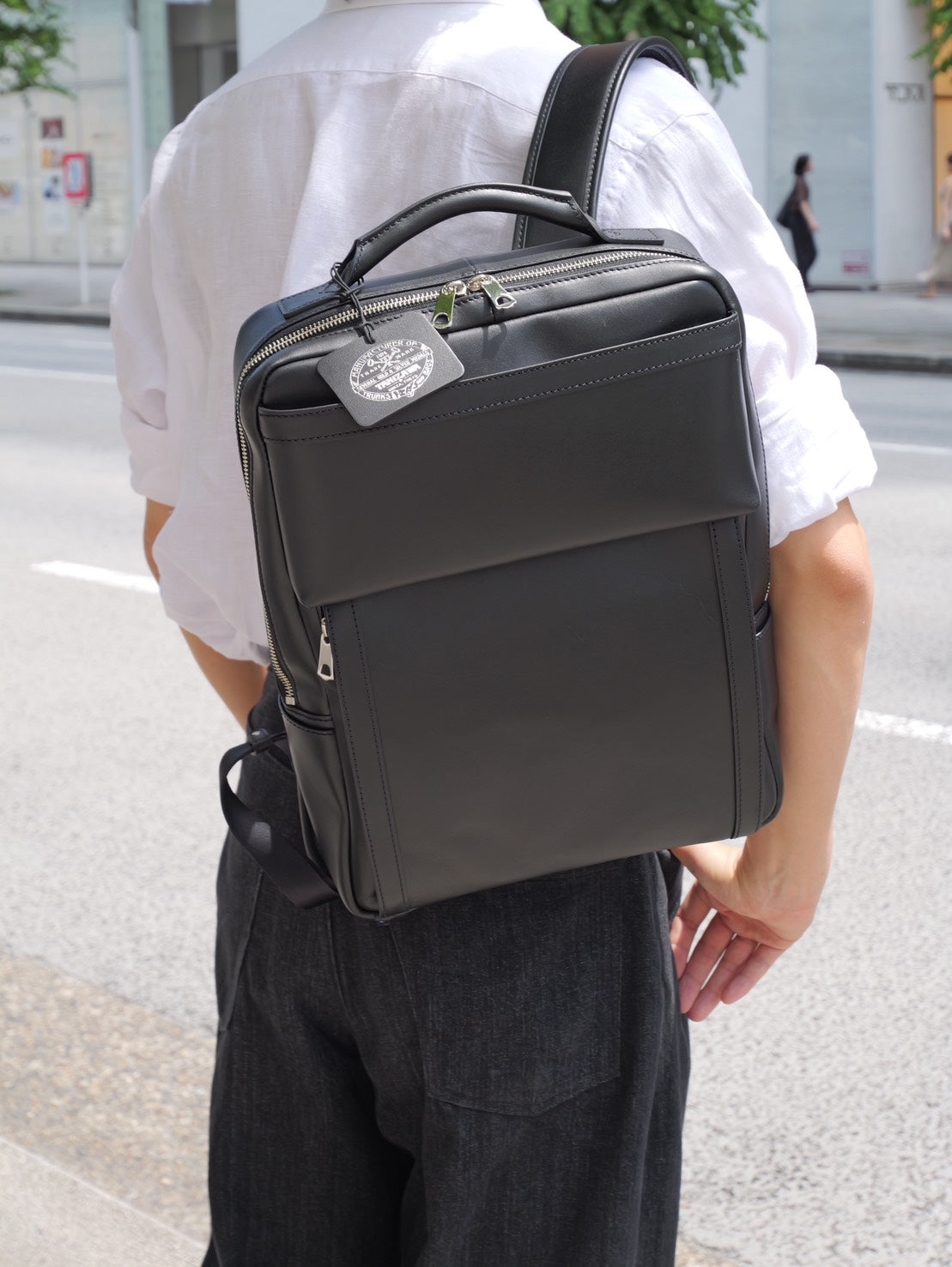 国産スムースレザー スマートリュック|日本製 PC収納・キャリーオン対応