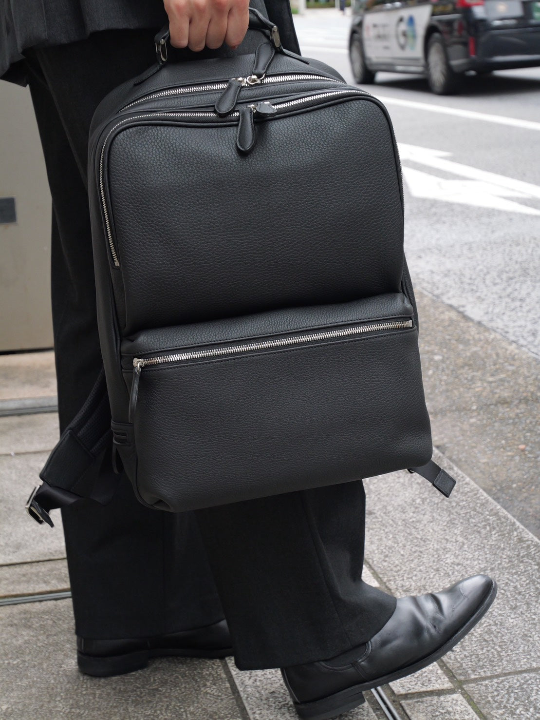 シュリンクレザー 本革リュック|日本製 PC収納 ビジネスリュック