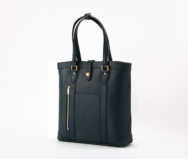 Ginza Tanizawa 도쿄 × 실버 레이크 클럽 가죽 토트 백 (해군)