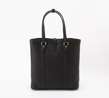 GINZA TANIZAWA 도쿄 × 실버 레이크 클럽 오일 가죽 토트 백 (검은 색)