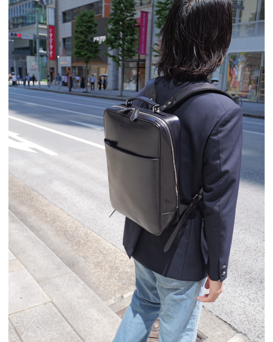 本革リュック 日本製 ブラック｜姫路レザー 手染め Mサイズ