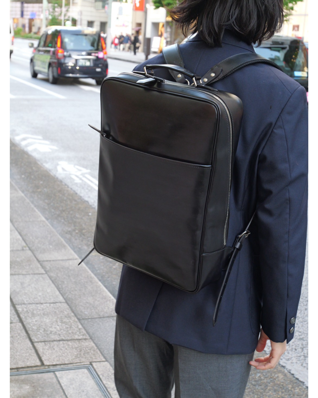 本革リュック 日本製 ブラック｜姫路レザー 手染め Lサイズ
