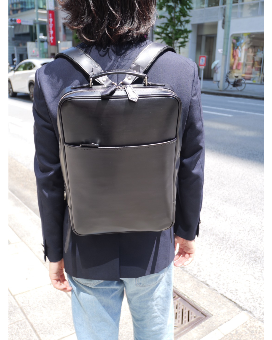 本革リュック 日本製 ブラック｜姫路レザー 手染め Mサイズ
