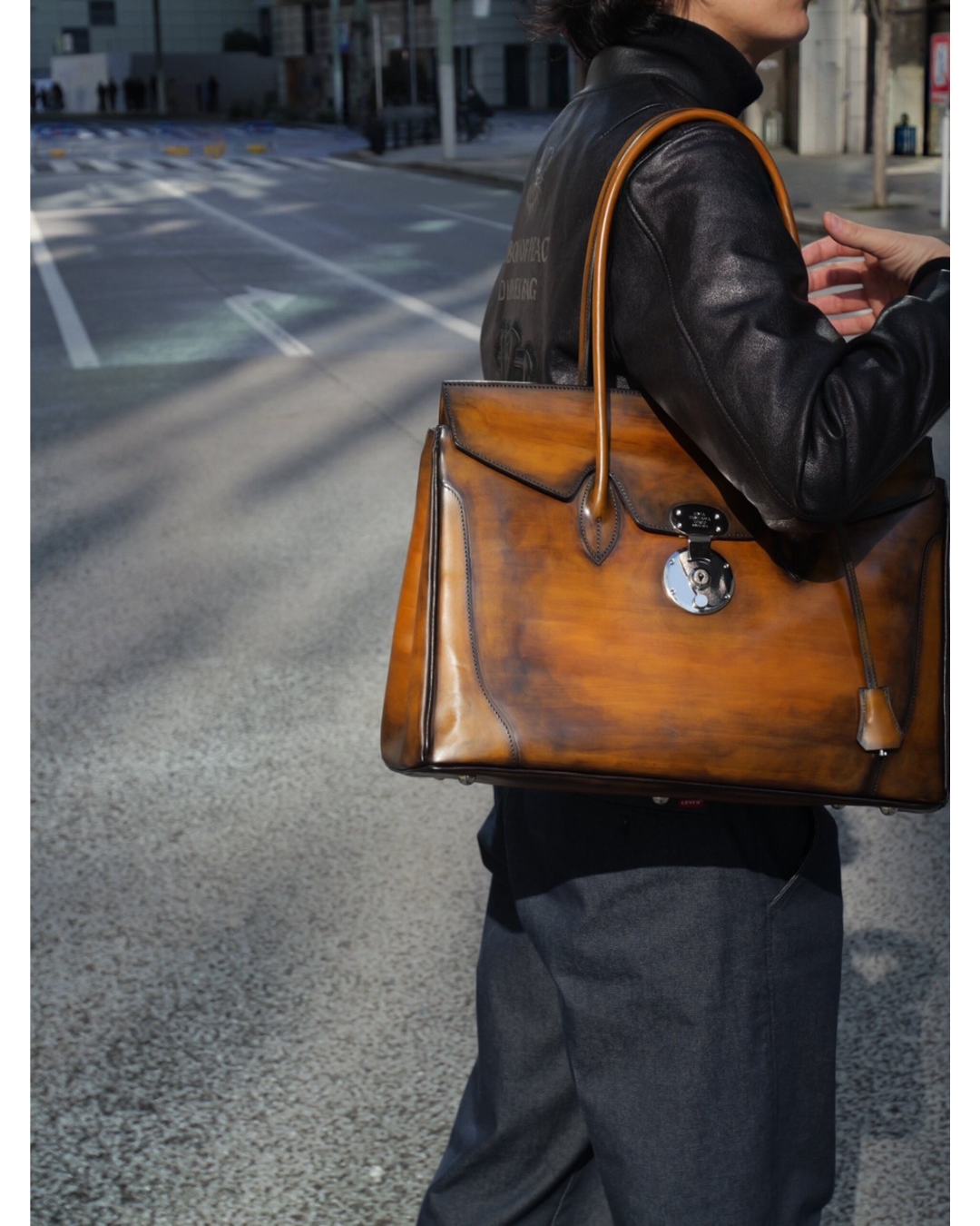 手染め国産 姫路レザートートバッグ（シリアルナンバー入り）