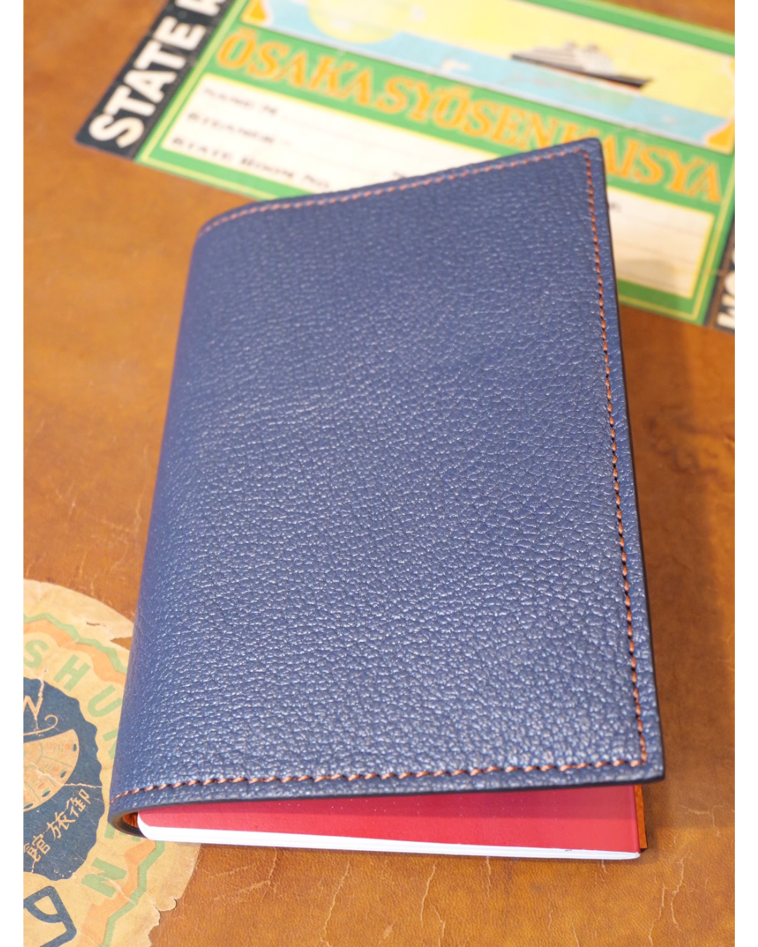 パスポートケース 山羊革×ノブレッサカーフ｜日本製レザートラベルケース