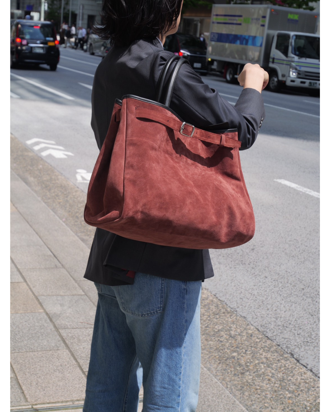 リバーシブル 帆布×スエード トートバッグ ２WAY