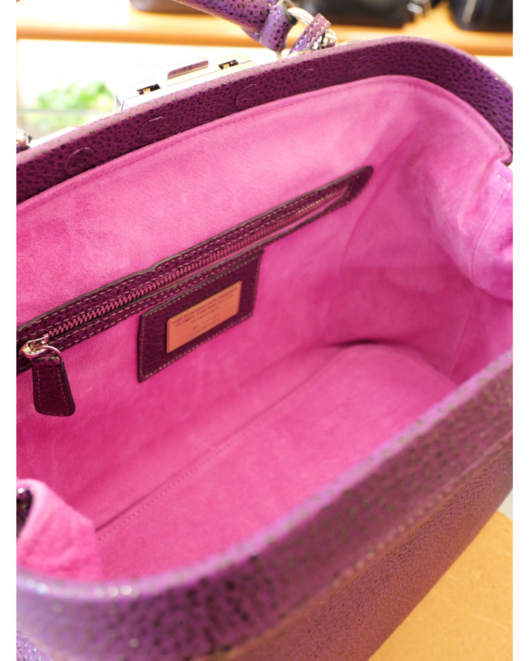 黒桟革ワンタッチ式ミニダレスバッグ