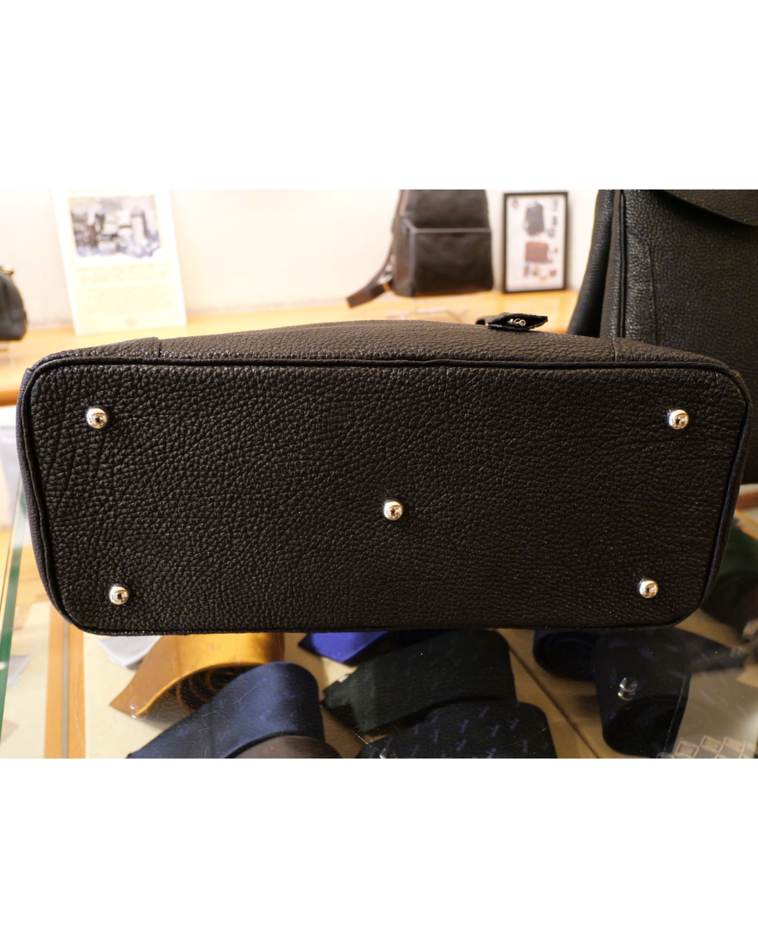 黒桟革トートバッグ Lサイズ