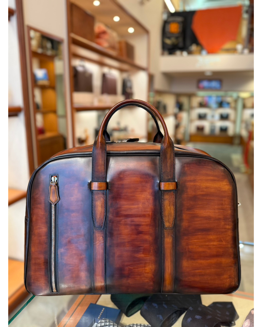 姫路レザー ボストンバッグ 2WAY（ショルダー付き）