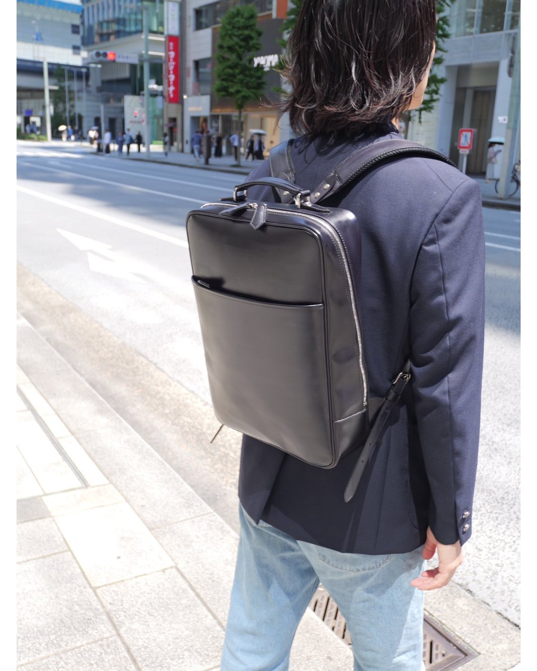 本革リュック 日本製 ブラック｜姫路レザー 手染め Mサイズ