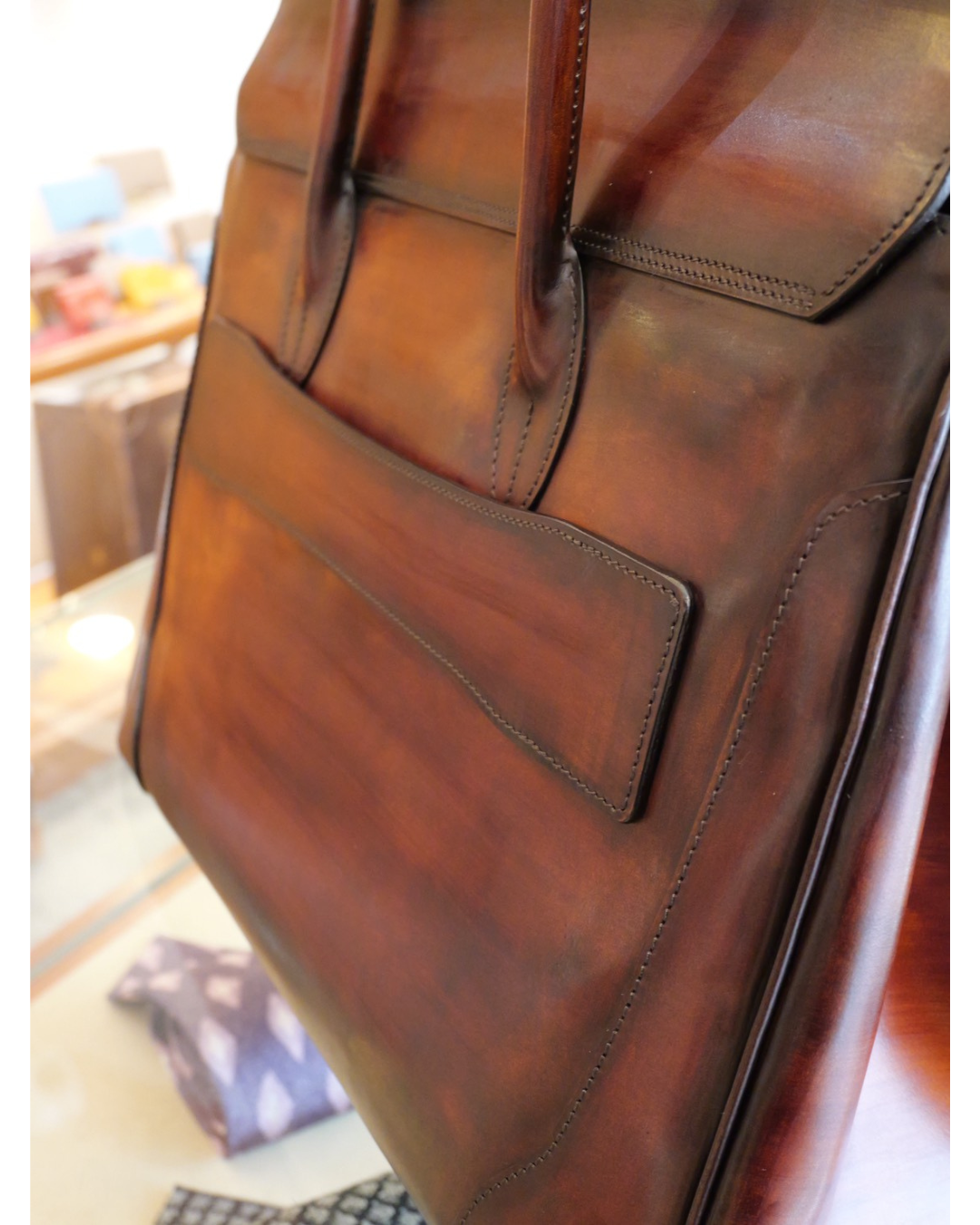 手染め国産 姫路レザートートバッグ（シリアルナンバー入り）