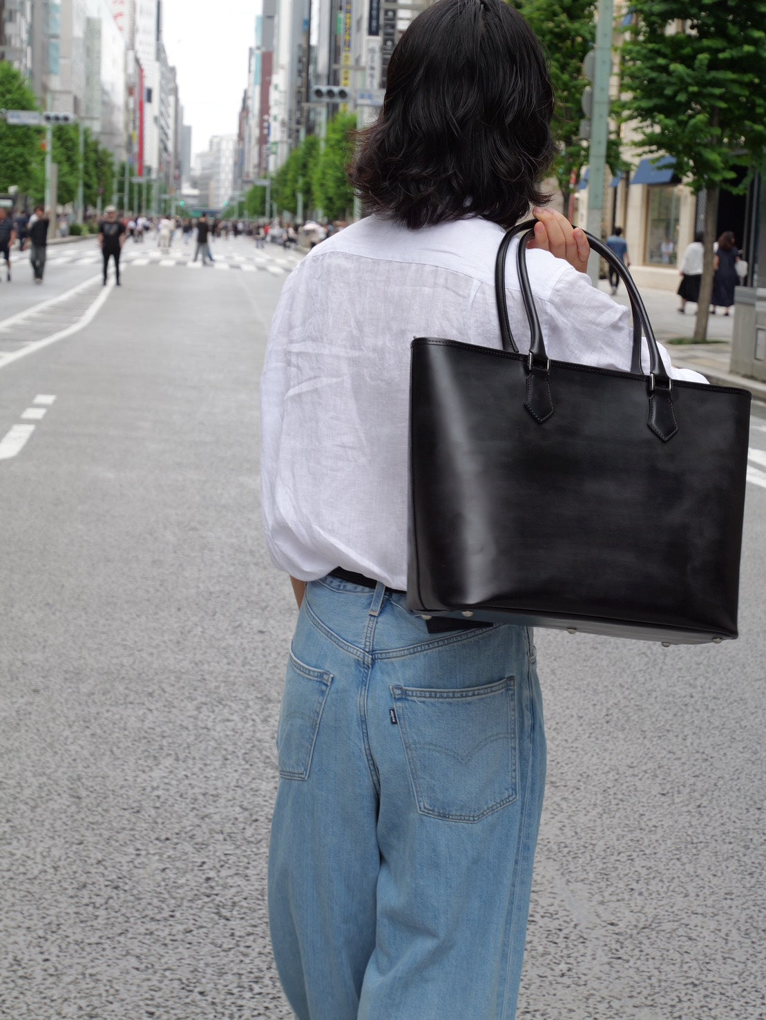 手染め姫路レザー トートバッグ｜開口部ファスナータイプ・日本製